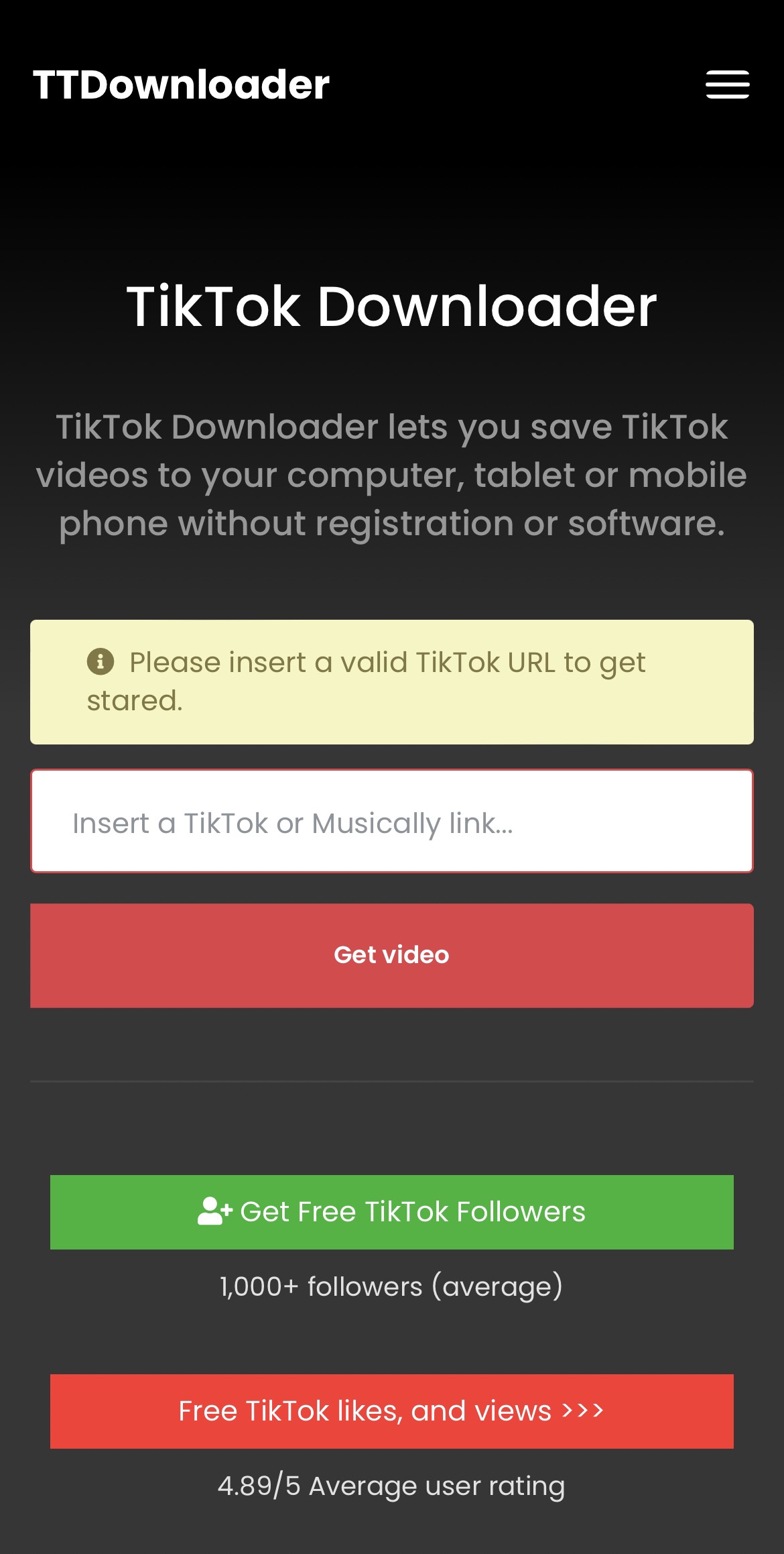 Cách tải video Tiktok không logo với Downloader: Bước 2,3