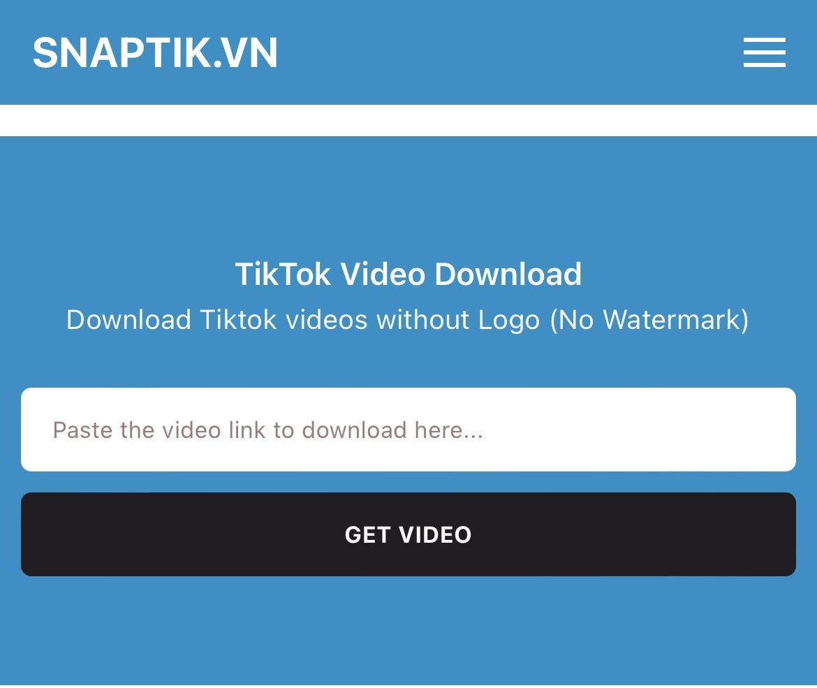 Cách tải video Tiktok không logo bằng SnapTik: Bước 2,3